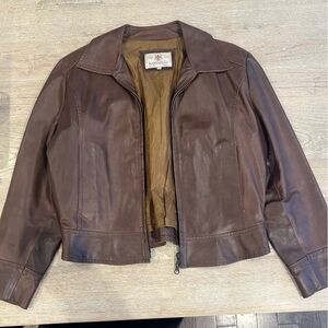 ** VINTAGE** Women’s Italian Brown Leather Jacket
